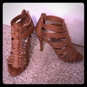 Madden Girl cognac strappy heels